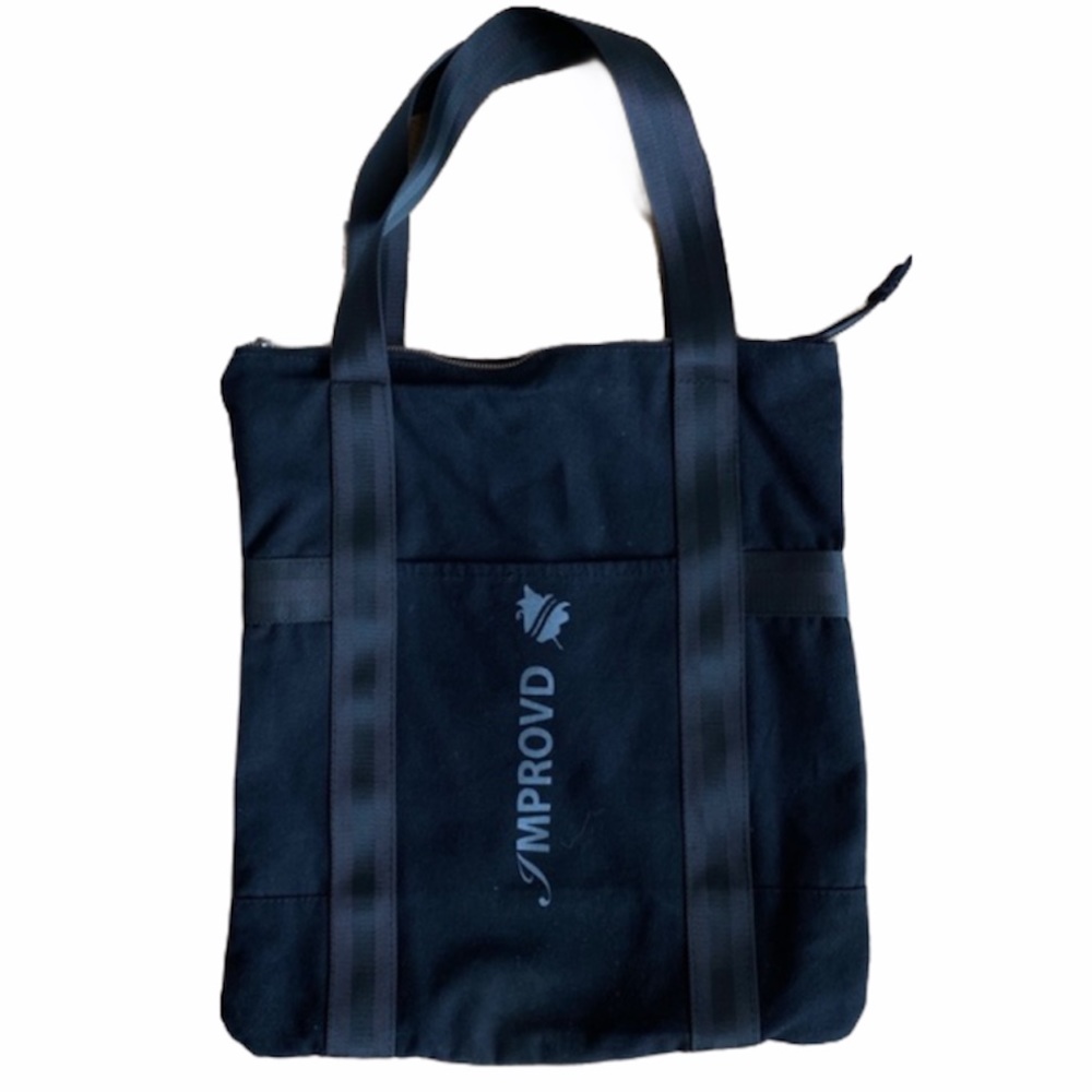 IMPROVD Black Grosgrain Tote Bag